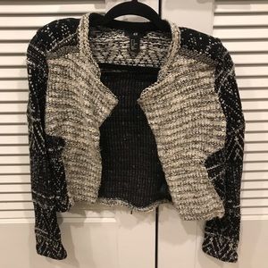 Tweed w/ sequin embellishments mid-drift sweater